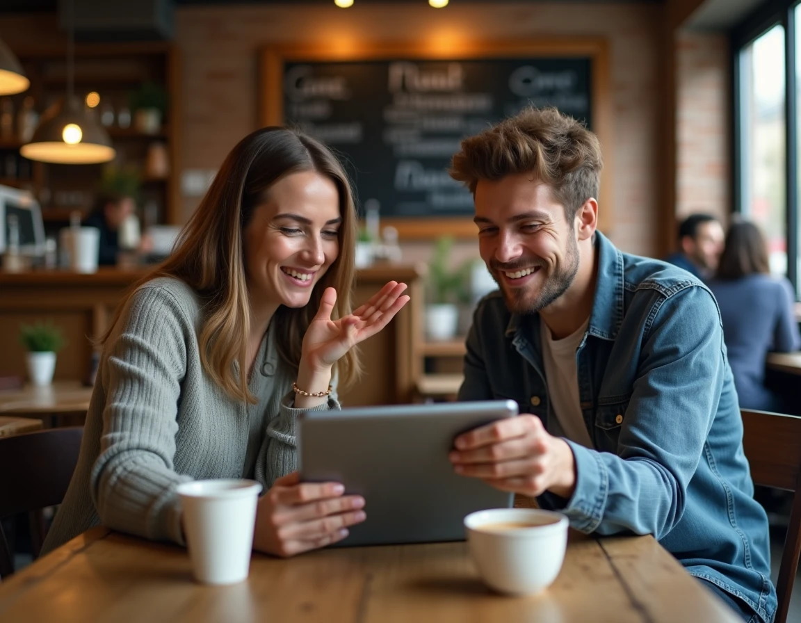 Deux amis dans un café discutant d'une réponse impossible sur un jeu de devinettes lexicales type Pédantix