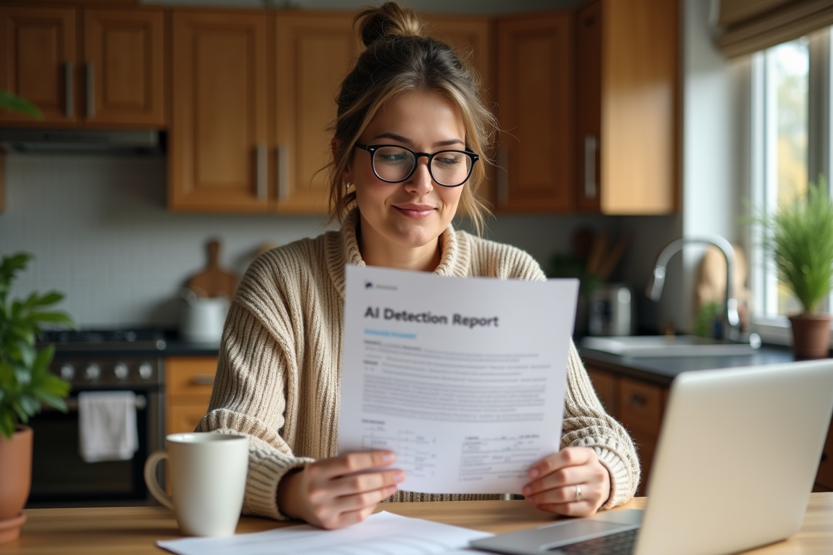 Femme lisant un rapport d