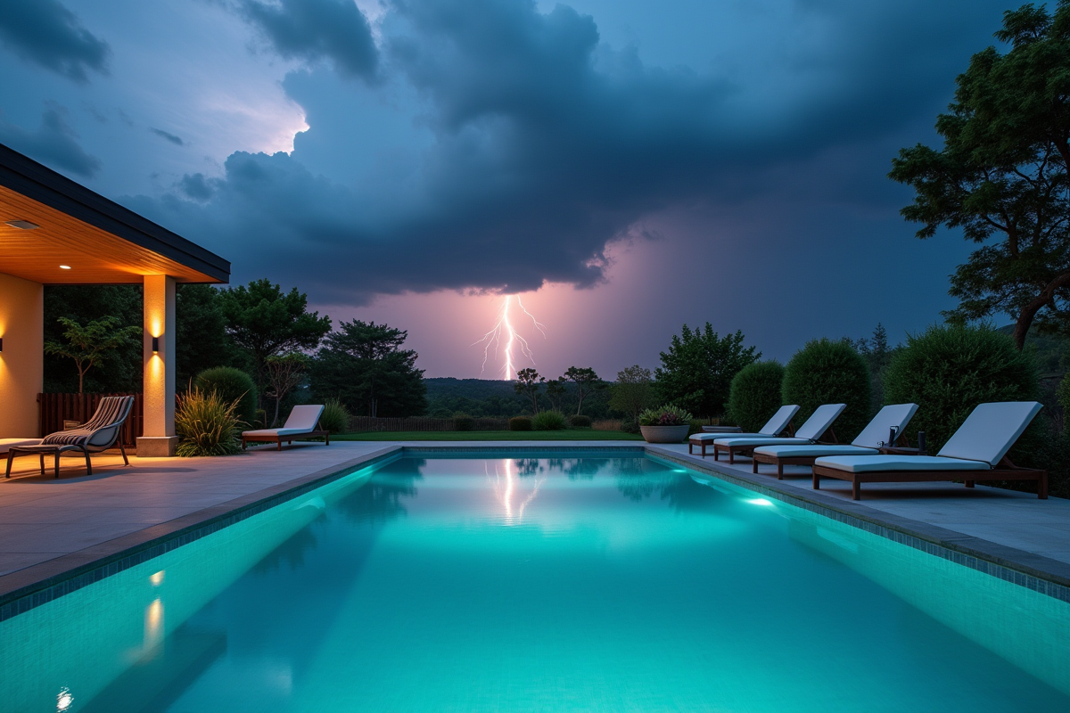 Sécurité et foudre : distance recommandée entre la piscine et l’orage