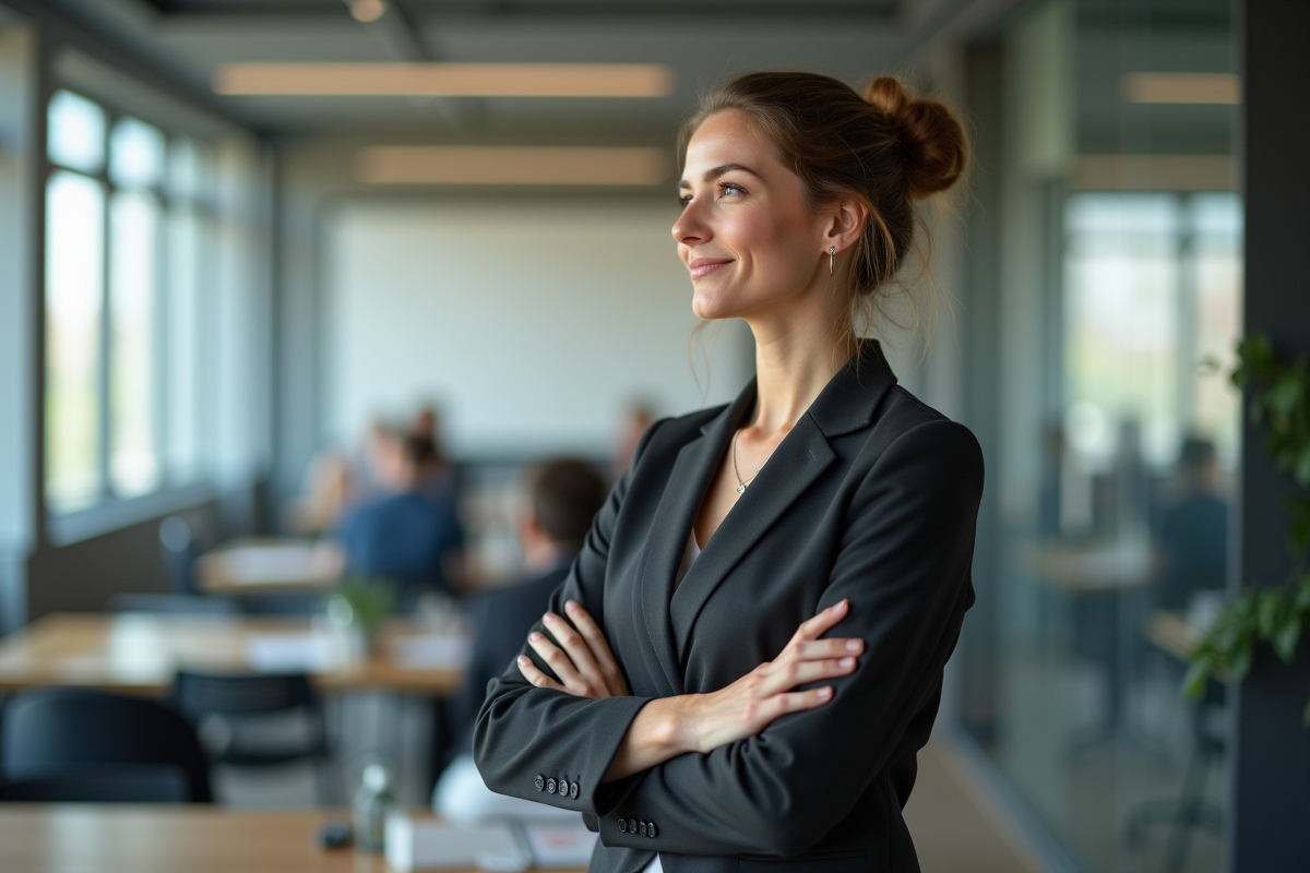 Manager femme observant un atelier d