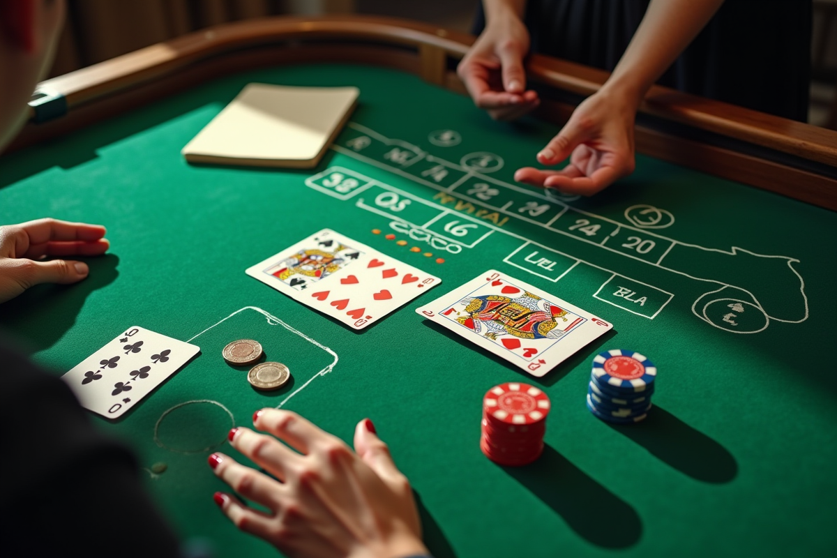 Vue aérienne d une partie de crapette sur une table verte